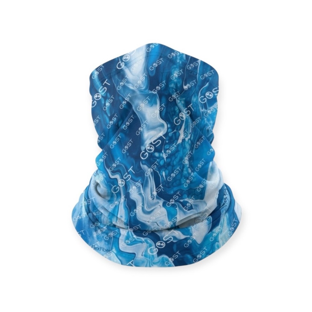 new GOST Tracker 𓆉 FlexFiber Fishing Neck Gaiter 𓆉 Gost Blue Ocean Print - Picture 11 of 13